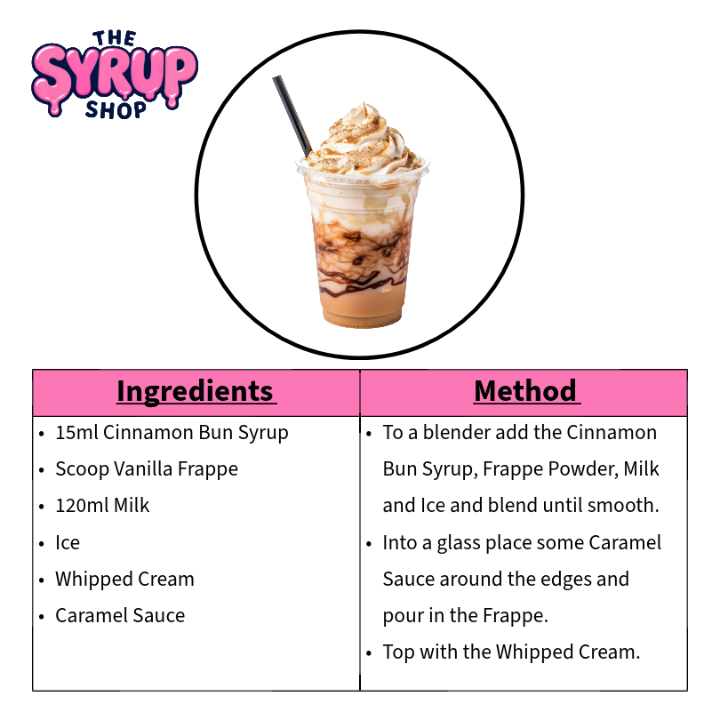 Cinnamon Bun Frappe Recipe Card
