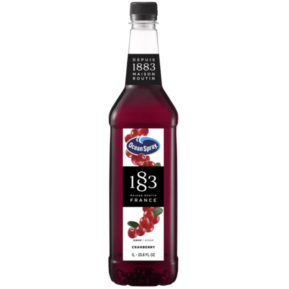 1883 Maison Routin Ocean Spray Cranberry Syrup - 1 Litre (Plastic Bottle)