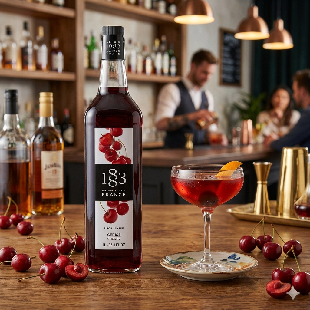 1883 Maison Routin Cherry Syrup 1L Glass