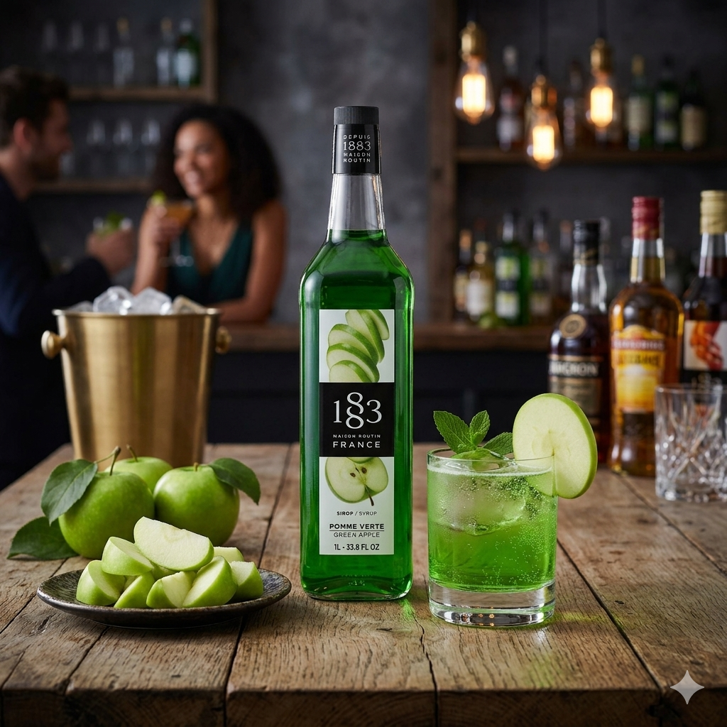 1883 Maison Routin Green Apple Syrup 1L Glass