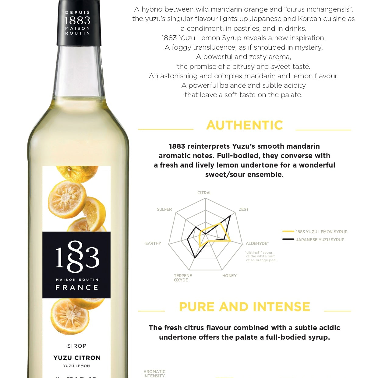1883 Maison Routin Yuzu Lemon Syrup Specification