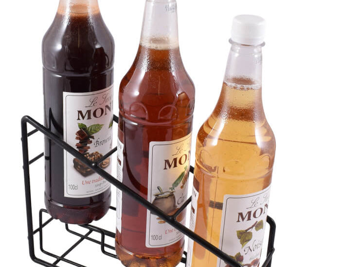 Metal Syrup Bottle Display Rack