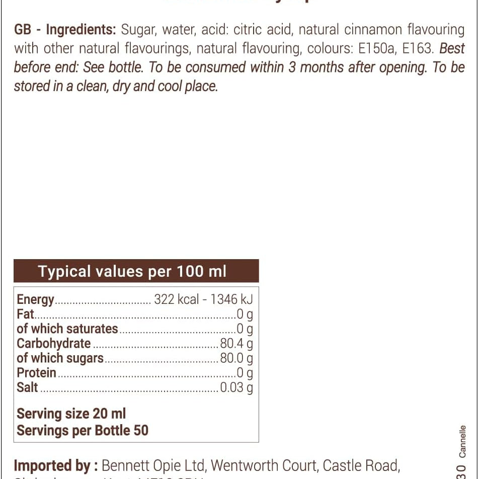 Monin Cinnamon Syrup 1 Litre