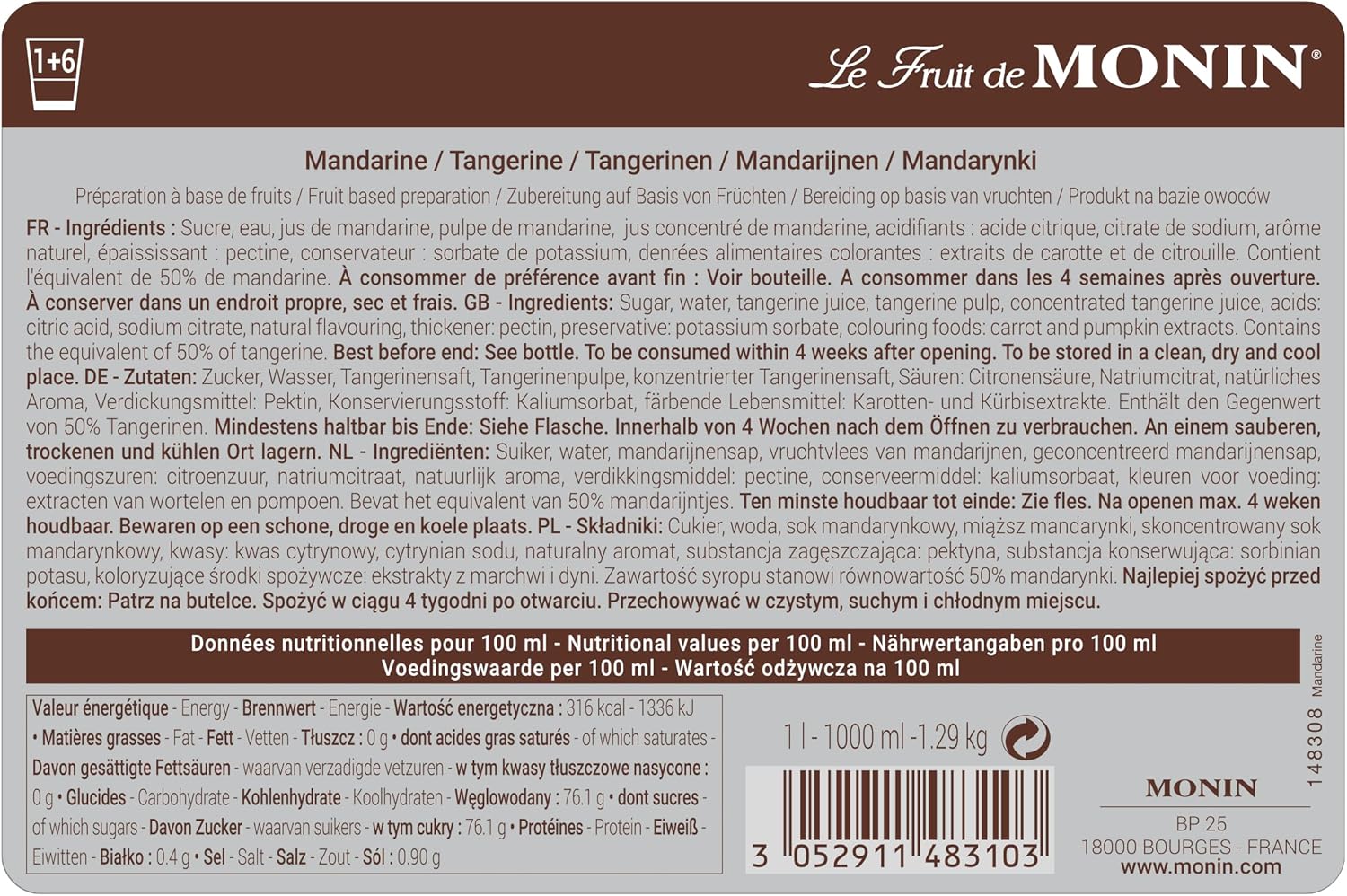 Monin Tangerine Puree