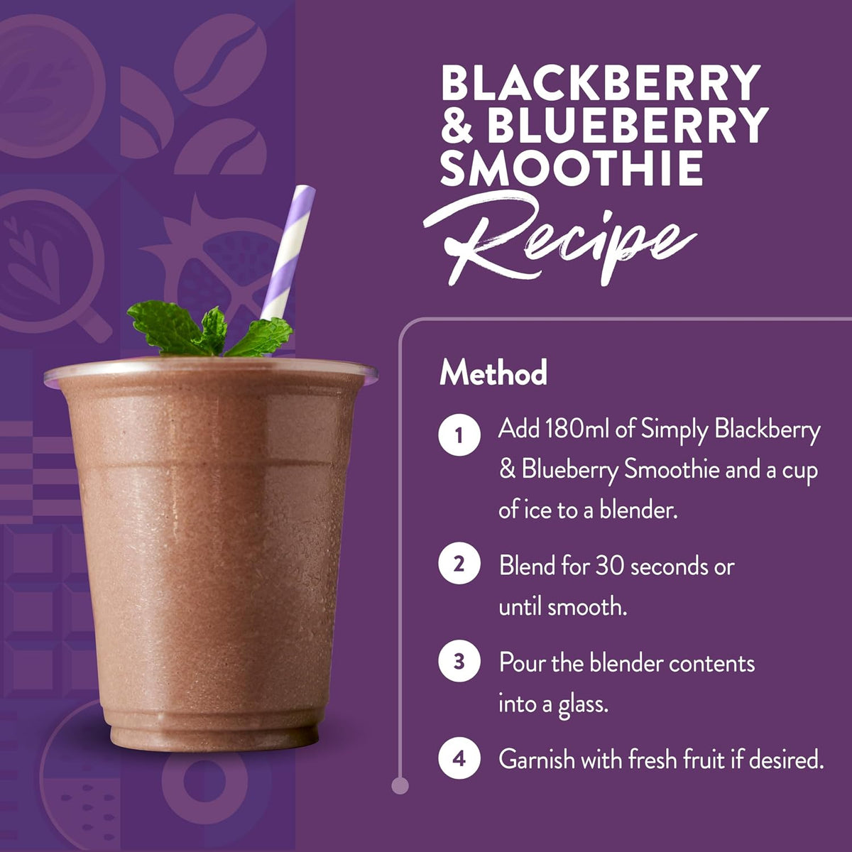 Simply Blueberry Blackberry Smoothie (1 Litre)