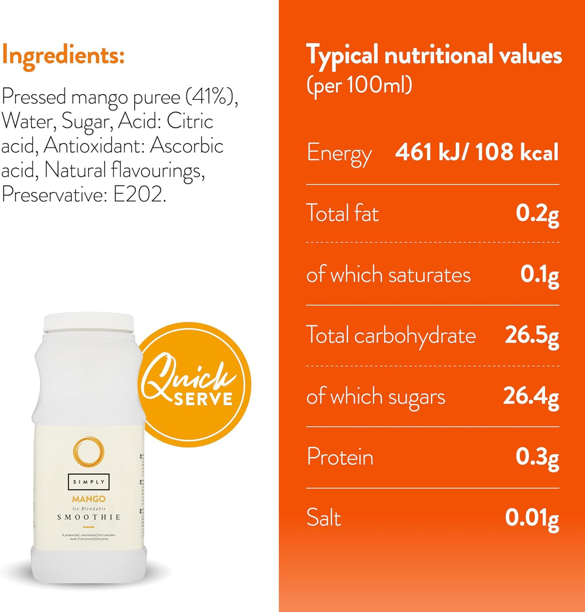 Simply Mango Smoothie 1 Litre