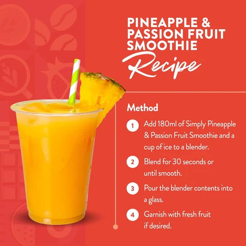 Simply Pineapple Passionfruit Smoothie 1 Litre