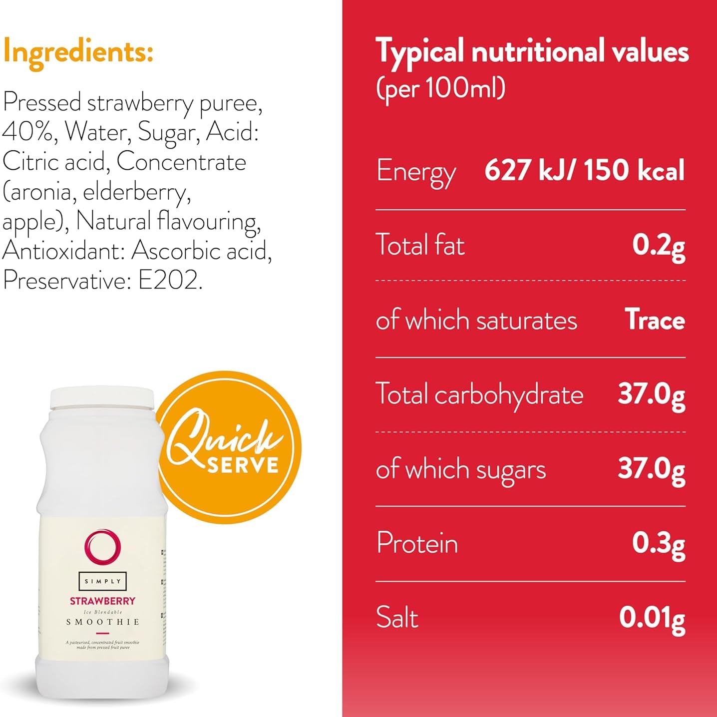 Simply Strawberry Smoothie 1 Litre