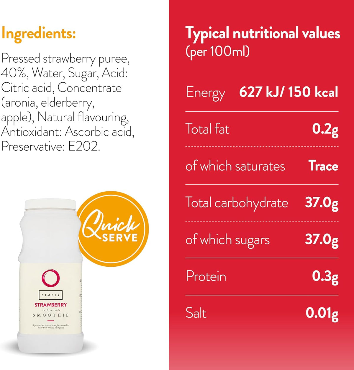 Simply Strawberry Smoothie 1 Litre