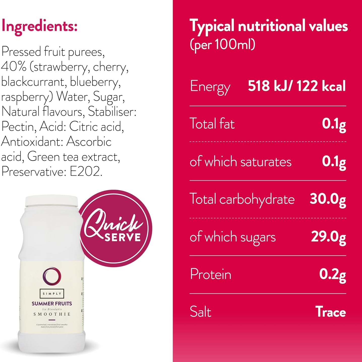 Simply Summer Fruits Smoothie 1 Litre