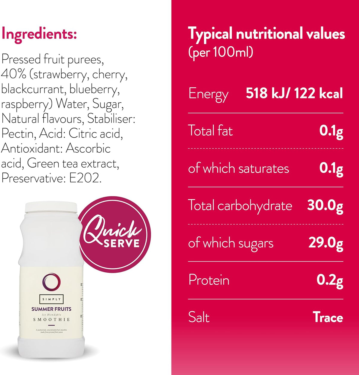 Simply Summer Fruits Smoothie 1 Litre